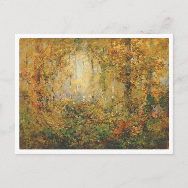 Carte Postale "Tangle d'automne" Peinture forestière (Devant)