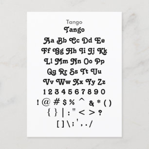 Carte Postale Tango - Feuille d'exemple de police Zazzle