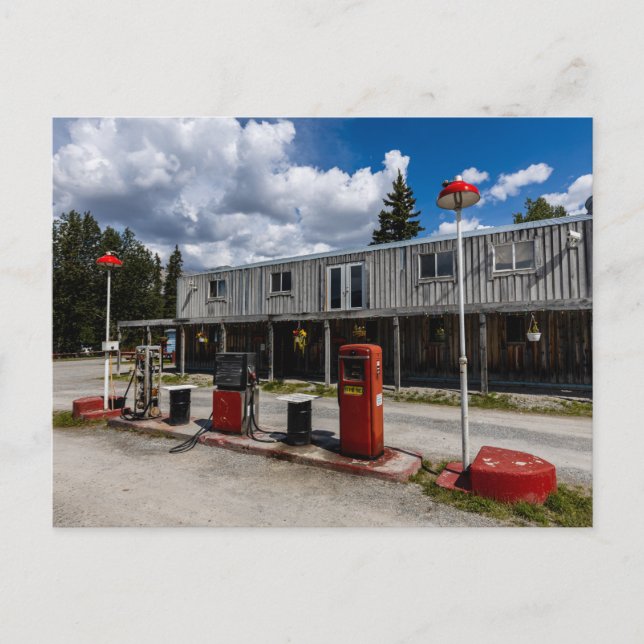 Carte Postale Tankstelle am Alaska Highway in Kanada (Devant)