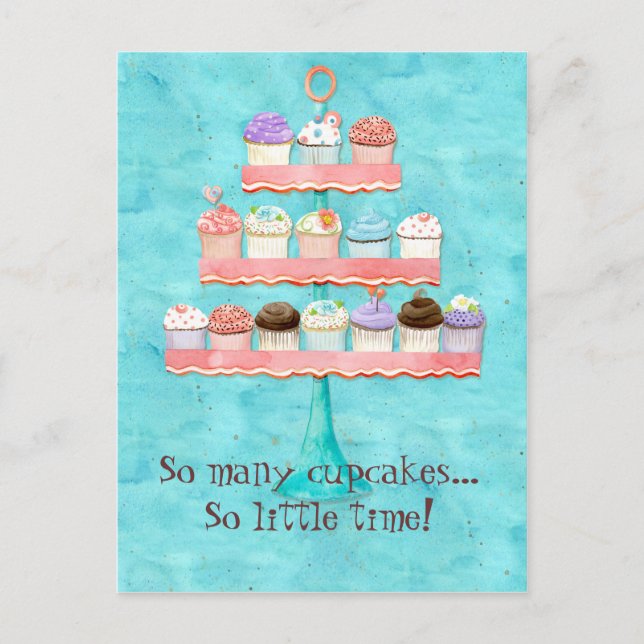 Carte Postale Tant de gâteaux, si peu de temps ! Cupcake Art (Devant)
