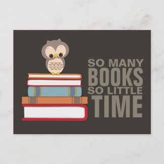 Carte Postale Tant de livres si peu de temps mignon livre de cho