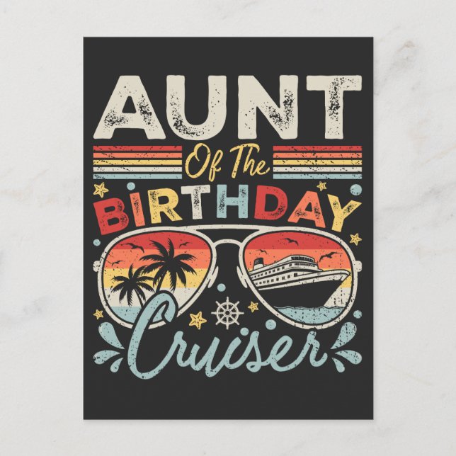 Carte Postale Tante du bateau de vacances d'anniversaire (Devant)