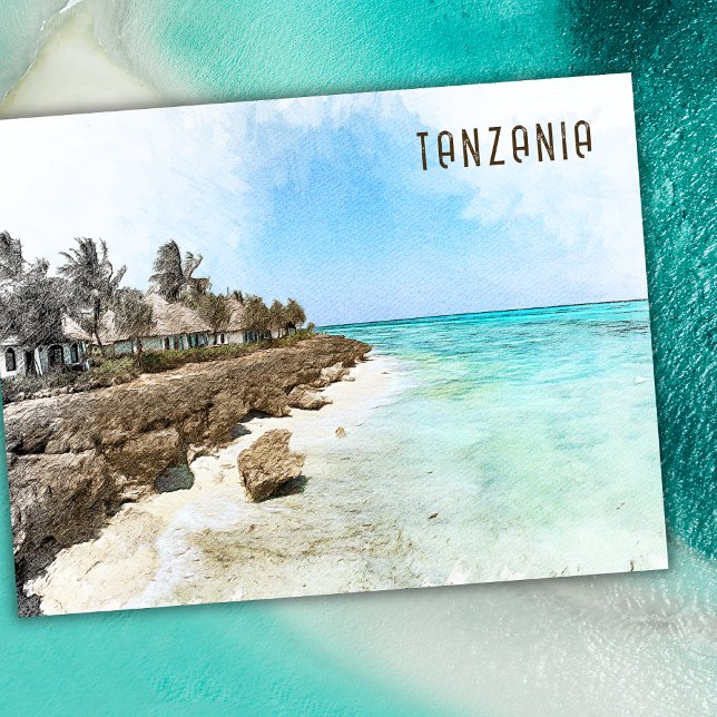 Carte Postale Tanzania Africa Landscape Travel Art Keepsake  (Créateur téléchargé)