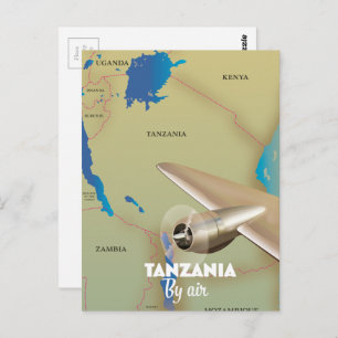 Carte Postale Tanzanie par avion