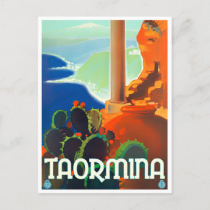 Carte Postale Taormina Italie voyage millésime