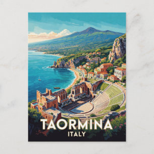 Carte Postale Taormine Italie Théâtre Grec Scène de Voyage 🏛️