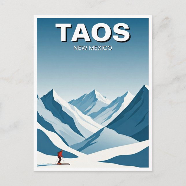 Carte Postale Taos Nouveau-Mexique Ski Skier Voyage (Devant)