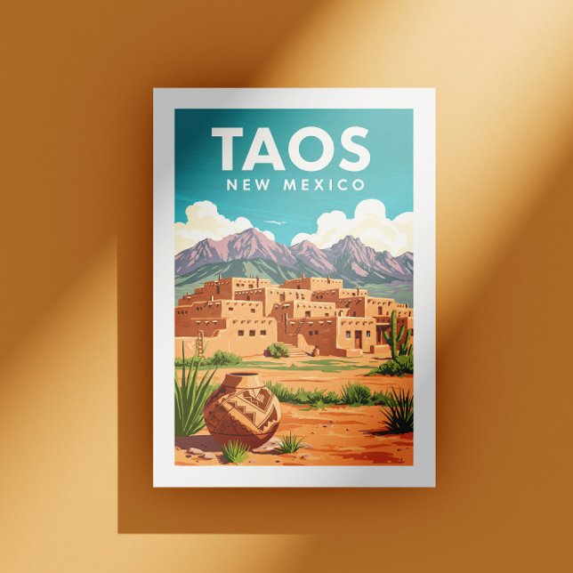 Carte Postale Taos vintage Nouveau-Mexique (Créateur téléchargé)