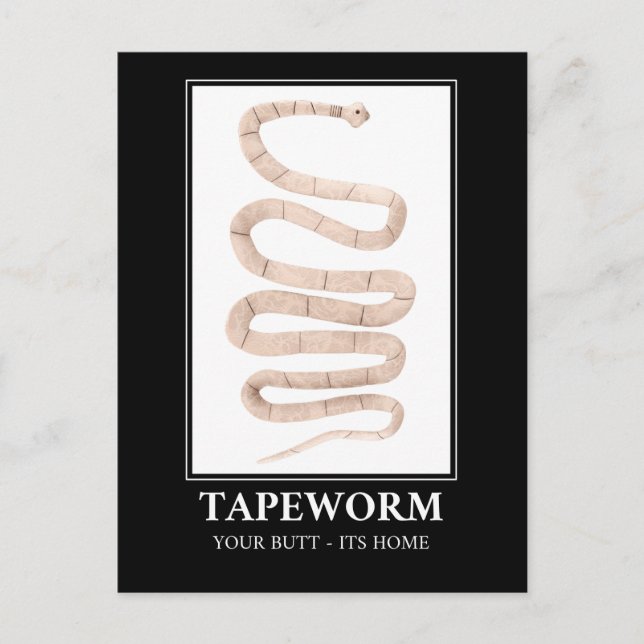 Carte Postale Tapeworm Your Butt sa maison (Devant)