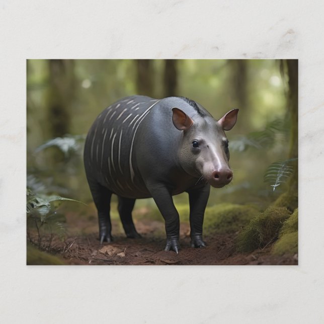 Carte Postale Tapir de Baird en forêt (Devant)