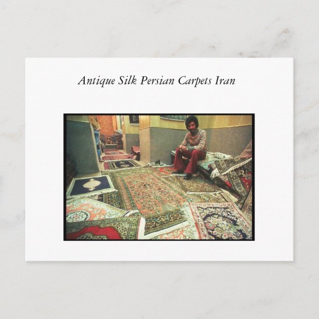 Carte Postale Tapis Perse de Soie Antique Iran (Devant)