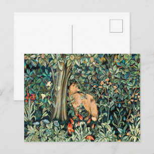 Carte Postale Tapisserie Antique Renard en Forêt de William Morr