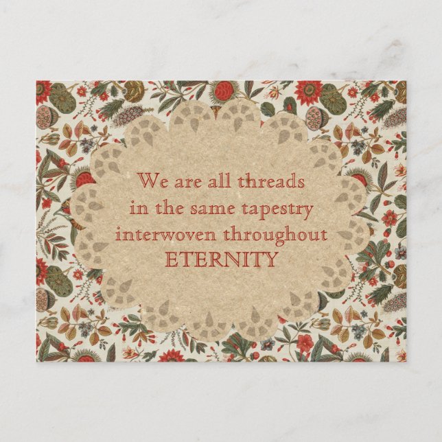 Carte Postale Tapisserie botanique Vintage inspirante (Devant)