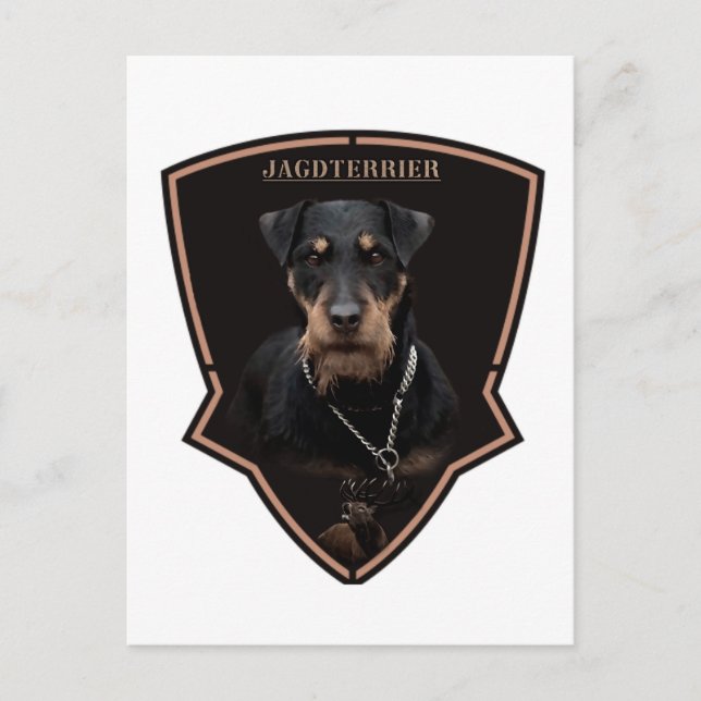 Carte Postale Tapisserie de Terrier de chasse allemand (Jagdterr (Devant)