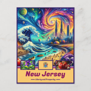 Carte Postale Tapisserie du New Jersey Coastal & Cultural