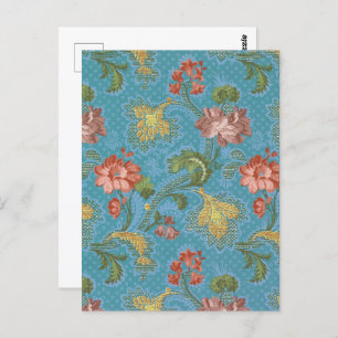 Carte Postale Tapisserie florale Vintage riche Brocade Damask 19