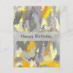 Carte Postale Tapisserie jaune et gris