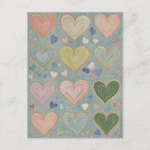 Carte Postale Tapisserie Pastel Heart