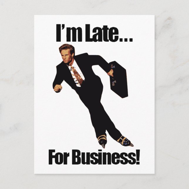Carte Postale Tard Pour Business Rollerblade Skater Meme (Devant)