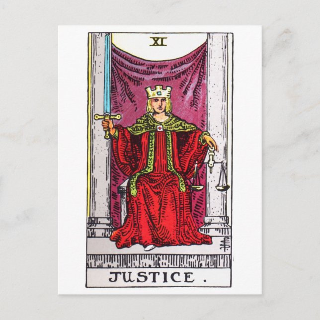 Carte Postale tarot-justice (Devant)