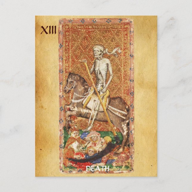 CARTE POSTALE TAROTS DE RENAISSANCE ANTIQUE 13 / MORT (Devant)