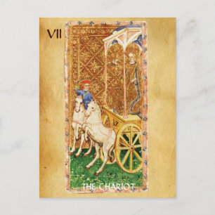 CARTE POSTALE TAROTS DE RENAISSANCE ANTIQUE 7 / LE CHARIOT