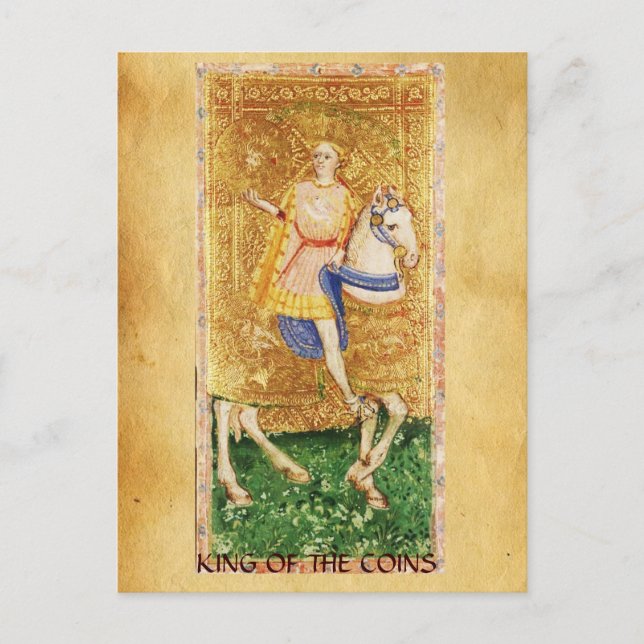 CARTE POSTALE TAROTS DE RENAISSANCE ANTIQUE / CHEVALIER DES PIÈC (Devant)