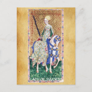 CARTE POSTALE TAROTS DE RENAISSANCE ANTIQUE / FEMME DES ÉPÈRES