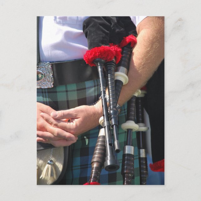 Carte Postale Tartan Bagpipes (Devant)