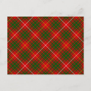 Carte Postale Tartan Bruce rouge vert carreaux