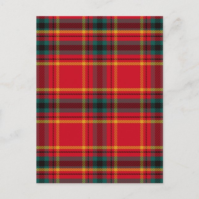 Carte Postale Tartan de Noël Plaid (Devant)