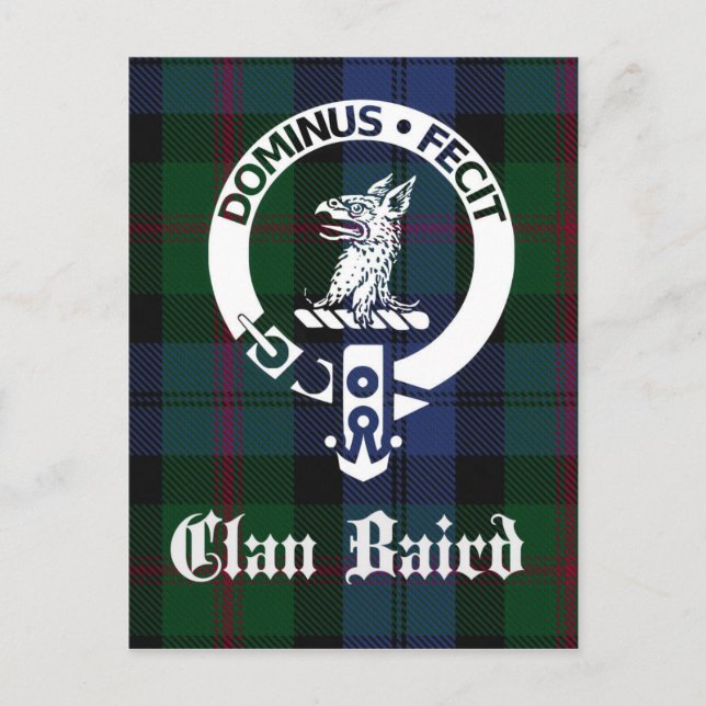 Carte Postale Tartan du blason du Clan Baird (Devant)