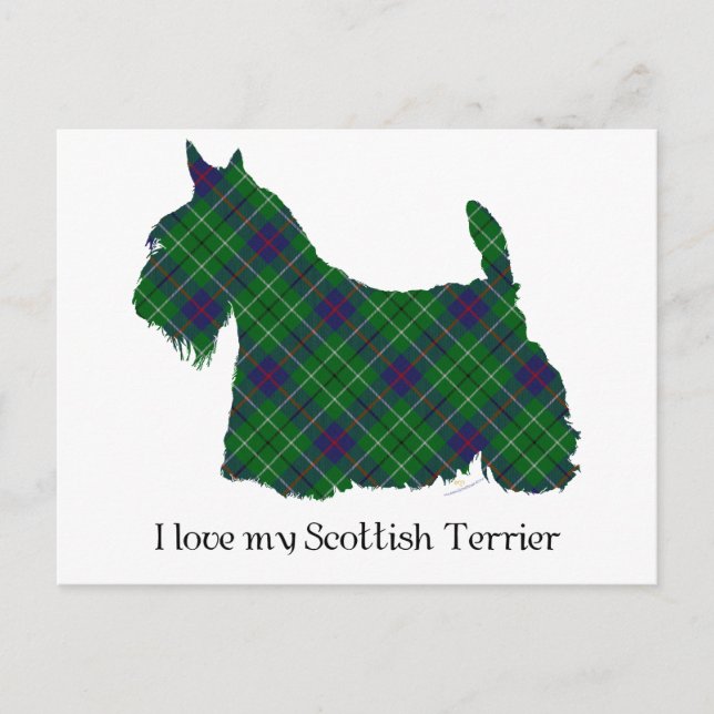 Carte Postale Tartan Duncan Terrier Écossais (Devant)
