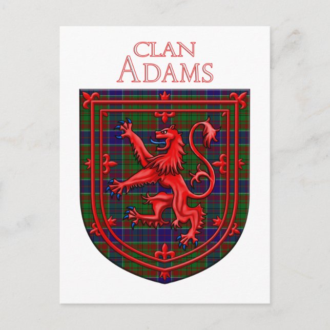 Carte Postale Tartan Écossais Adam Lion Rampant (Devant)