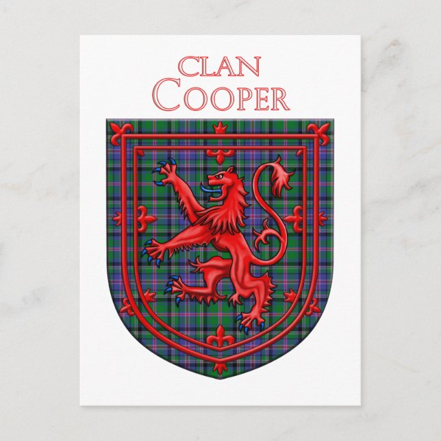 Carte Postale Tartan écossais Cooper Lion Rampant (Devant)