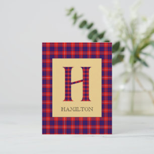 Carte Postale Tartan Monogramme H d'Hamilton 