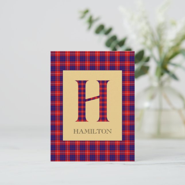 Carte Postale Tartan Monogramme H d'Hamilton  (Debout devant)