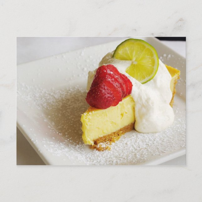Carte Postale Tarte à citron avec fraises (Devant)