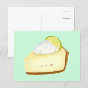 Carte Postale Tarte à citron vert à clé mignonne
