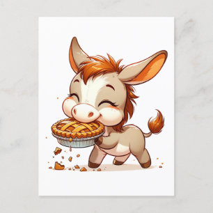 Carte Postale Tarte à l'âne adorable