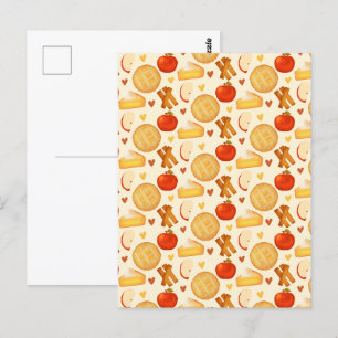 Carte Postale Tarte Et Ingrédients À La Pomme Vieux