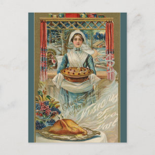 Carte Postale Tarte vintage à Thanksgiving