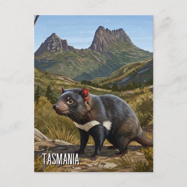 Carte Postale Tasmanian Devil Cradle Mountain Travel (Devant)