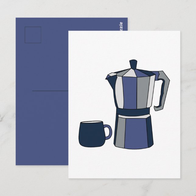 Carte Postale Tasse à café Cafetière  (Devant / Derrière)