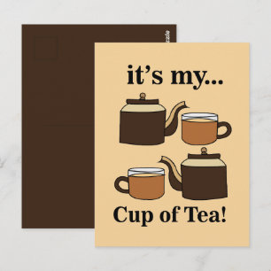 Carte Postale Tasse à thé Théière C'est ma tasse de thé