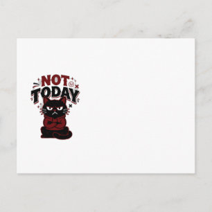 Carte Postale Tasse de café drôle de chat noir grincheux Pas auj