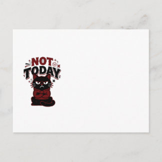 Carte Postale Tasse de café drôle de chat noir grincheux Pas auj