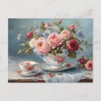 Tasse de thé avec de belles fleurs