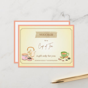 Carte Postale 'Tasse de Thé' Bon de Cadeau Drôle