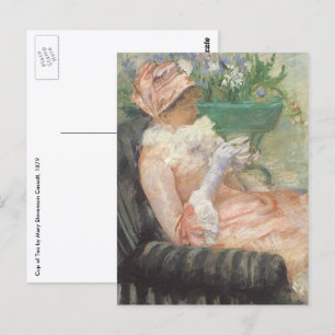 Carte Postale Tasse de thé par Mary Cassatt, Impressionnisme Vin